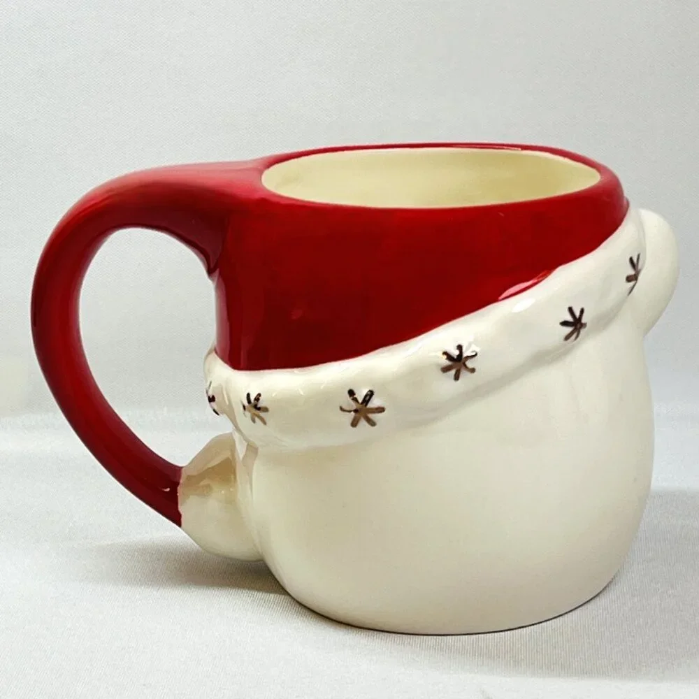 William Sonoma Polar Bear Figural 16 oz. Mugs Christmas Holiday Winter Set of 2